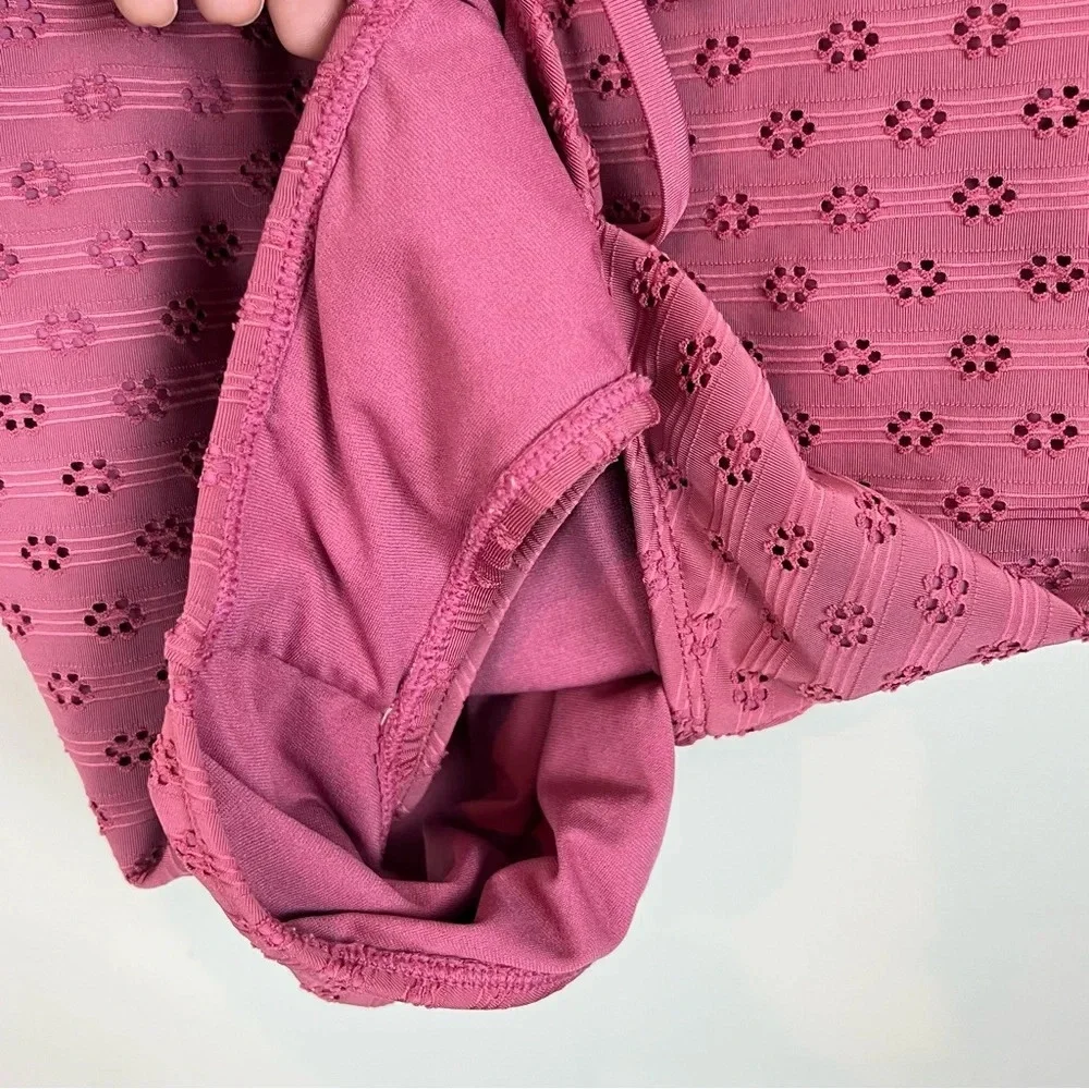 Xhilaration Mauve Eyelet One Piece Swimsuit Junior Medium M Cheeky Swim Bathing